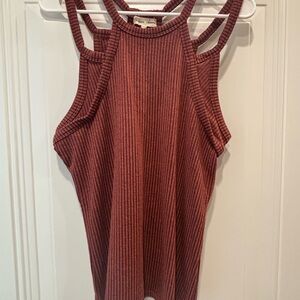 Gilded Intent Ribbed Tank Top - Warm Brown